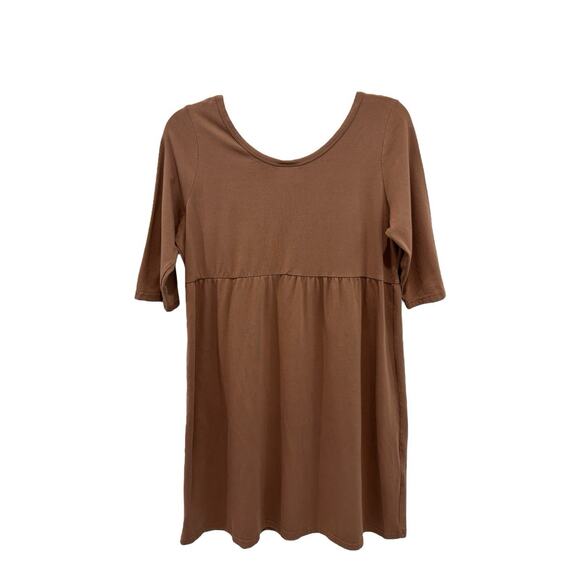 Lolly Wolly Doodle Dress Girls XL Brown Cotton Blend Round‎ Neck 3/4 Sleeve - Picture 2 of 8